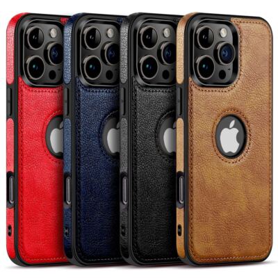 For iPhone 16 15 14 Plus 13 12 11 Pro Max Mini Slim Luxury Leather Case Cover
