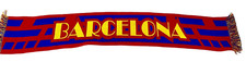 BARCELONA SPAIN FOOTBALL SOCCER SCARF, RED-BLUE-YELLOW, FRINGE ENDS, 52" X 7.5"