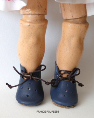 Schuhe Echtleder 4 cm für alte französische deutsche Puppe 19. Jh.