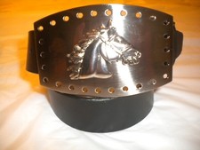 BRAND NEW BIG BUCKLE WITH A HORSE SILVER BUCKLE  ONLY BUCKLE SIZE 4.25 X 3 IN