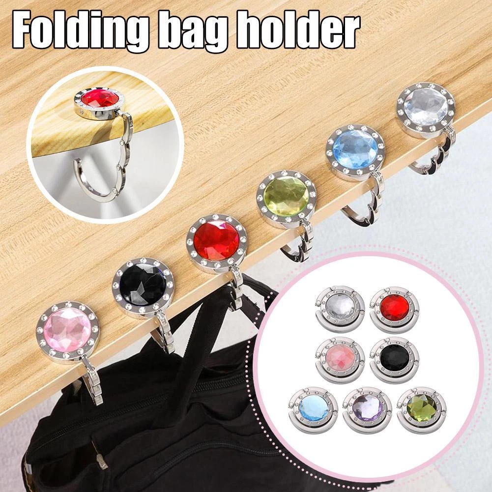 Crystaluxe Folding Bag Hook: Rhinestone Purse Hanger For Tables; Portable,  Stylish & Convenient; Securely Holds Heavy Bags Up To 10lbs. From Happyada,  $1.56 | DHgate.Com