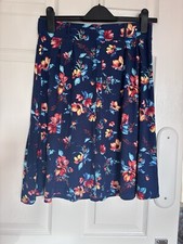 TU Women's Ladies Navy Blue Floral Skirt Size 10  Flower Pattern Sainsbury's