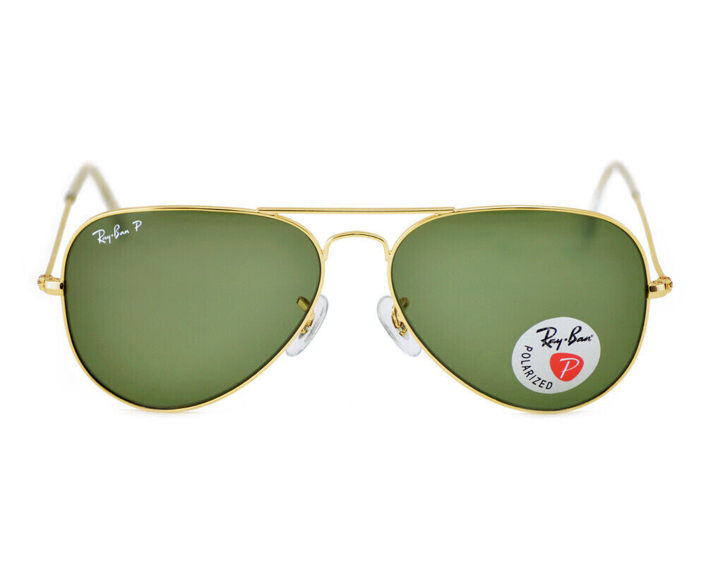 RayBan RB3025 Aviator Classic Gold Frame Green Lens 58mm Polarized