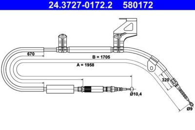 ATE Bremsseil Hinten Rechts Audi 24.3727-0172.2