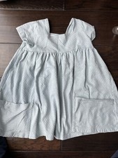 VIGNETTE Girls Size 4Y EUC LIGHT BLUE w/Polka Dots  Wide Striped Pockets