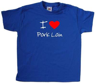 I Love Heart Pork Loin Kinder T-Shirt
