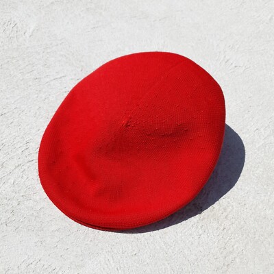 Vintage 90s Kangol Tropic 504 Hat Mens Unisex Red Beret Rap Hip