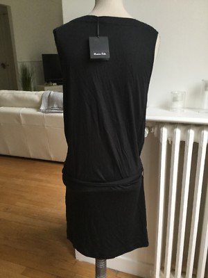 Robe Noire Massimo Dutti - Taille S (ou 36) - 30% Soie 70% Viscose - Neuve Avec étiquette