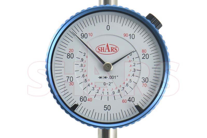SHARS 2" AGD Group 3 Dial Indicator – 0.001" Graduation, 3" Big Face, Rotating Bezel