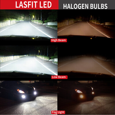 Lasfit LCplus9012 HIR2 LED Headlight Bulbs 6000K Cool White For GMC Sierra 1500/2500HD/3500 (2015+) - 2 Bulbs, CANbus Ready