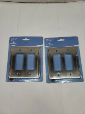 Brainerd Upton Satin Nickel Double Decora Plate-662689-LOT OF 2 PLATES