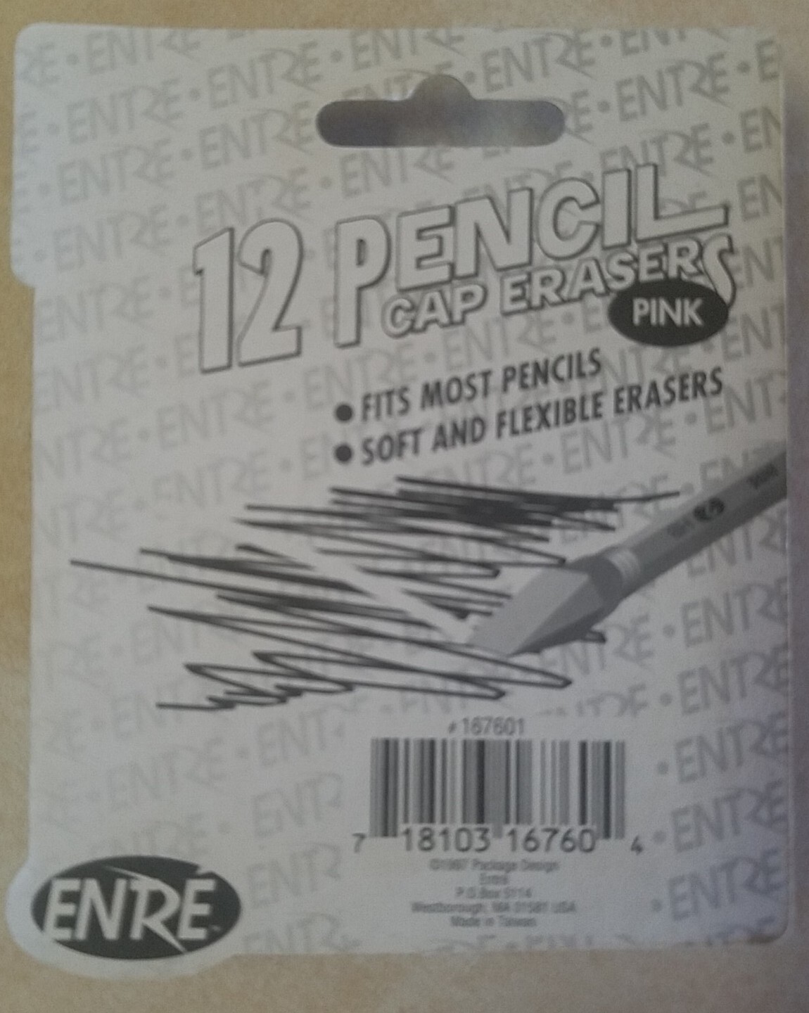 ENTRE Pencil Cap Erasers ( Pink