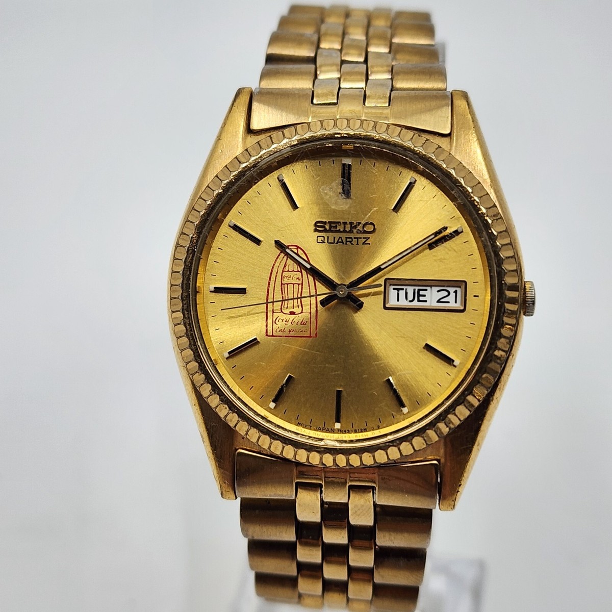 RARE Coca Cola Vintage Seiko Quartz SGF206 7N43-8111 President