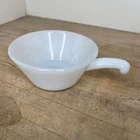 Vintage Anchor Hocking Fire King White Milk Glass Soup Bowl 5" with Handle USA