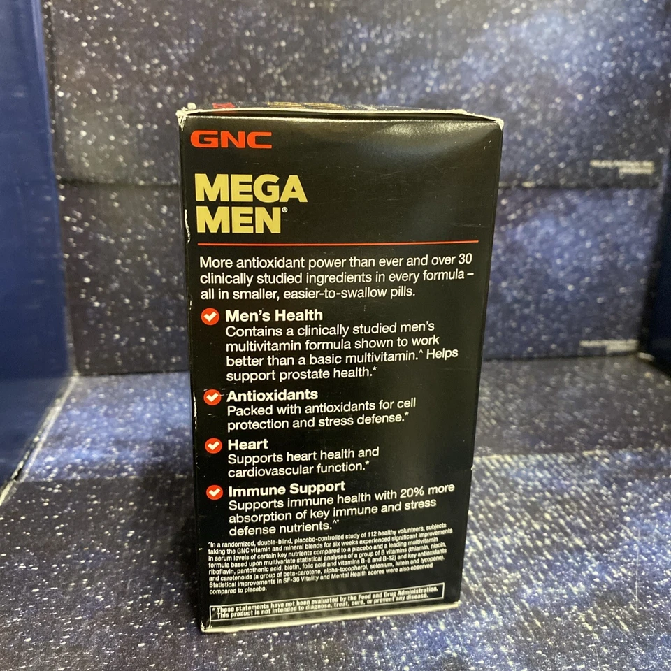 GNC Mega Men  Multivitamin 180 Caplets Exp  06/26+  Free Shipping - Image 4 of 4