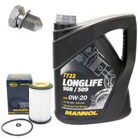 MotoröL Set 0W-20 5 Liter + ÖLfilter SH 4088 L + Schraube FüR Skoda VW Passat