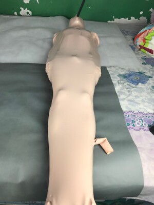 Latex full cover sleep bag vacuum catsuit with breath tube back zip