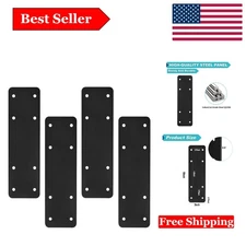 Heavy Duty Steel I-Shape Brackets - 10x3" Flat Mending Plates for Wood Repair