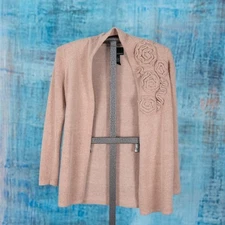 Cynthia Rowley Oatmeal Beige Cardigan Angora Rabbit Hair Blend Size SMALL