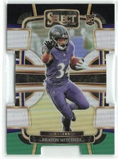Keaton Mitchell RC 2023 Panini Select Black and Green Prizms Die Cuts Baltimore