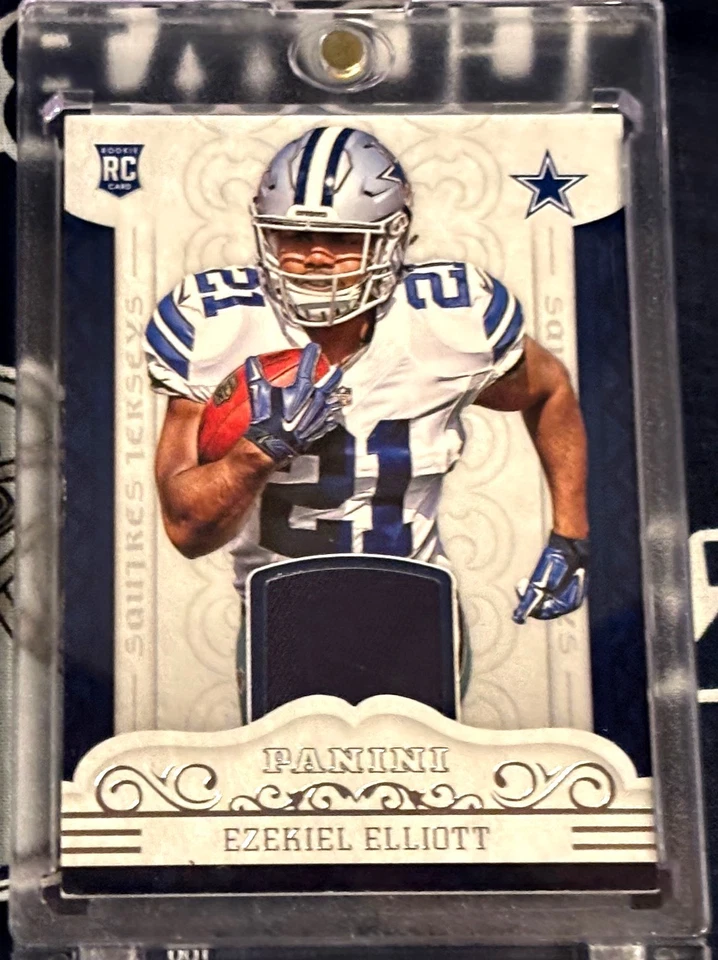 2016 Panini SQUIRES Silver Foil Dallas Cowboys EZEKIEL ELLIOTT Rookie JERSEY RC - Image 2 of 4