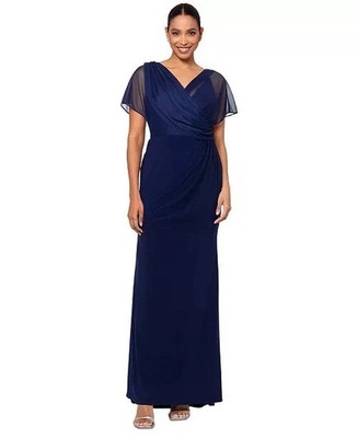 DJ Jaz Womens Short Sleeve Evening Gown/Dress - Size 8 - Blue - New w/ Tags $120