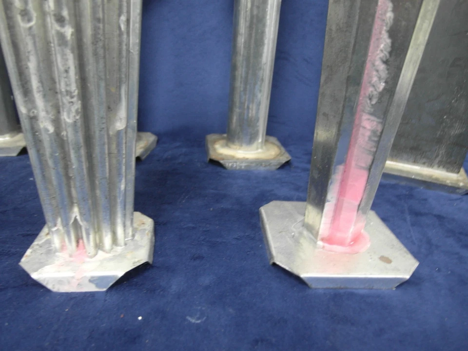 Lot of 10 Metal Pillar Candle Molds Tin Round Ruffled Hexagon 13" - Image 4 of 4