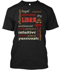 Libra Affectionate Loyal Zodiac T-Shirt Made in the USA Size S to 5XL