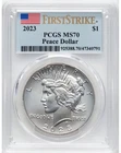 2023 Silver Peace Dollar $1 PCGS MS70 First Strike