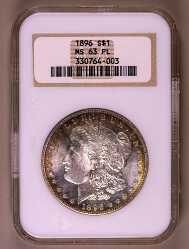 1896-P Morgan Dollar NGC Fatty Holder MS63PL ***RARE ORIGINAL PROOF LIKE COIN***