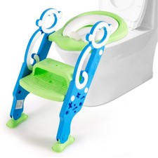 Kindertoilettensitz Faltbar, Toilettentrainer mit Treppe, Lerntöpfchen, WC Sitz