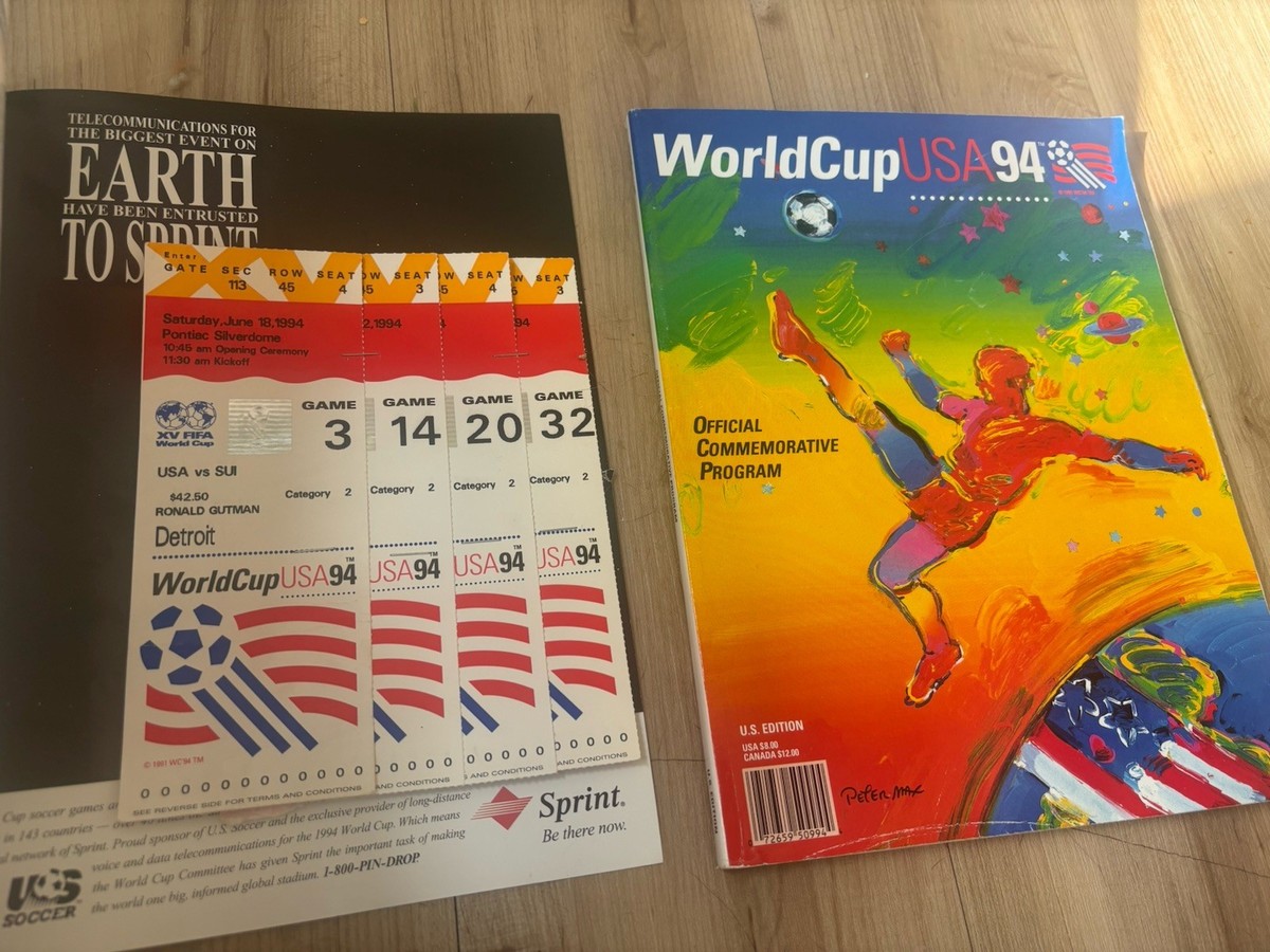 Soccer World Cup 1994 USA Lot-4 game ticket Commemorative Program
