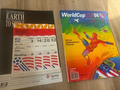 Soccer World Cup 1994 USA Lot-4 game ticket Commemorative Program