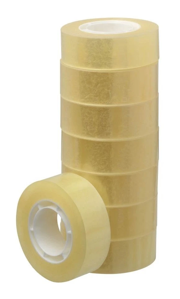 TEKNO 8 Rollen 19mm x 33m Klebefilm Standard Klebe Film Klebeband Rollen Klebestreifen