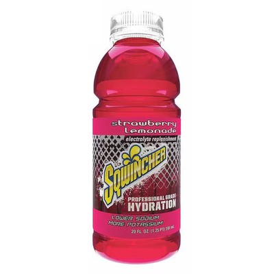 Sqwincher Sports Drink, Regular, 20 oz ready to drink, Strawberry-Lemonade, PK24