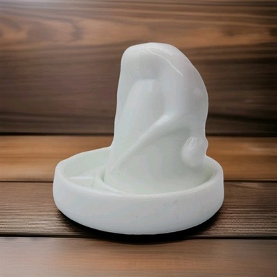 McKee Style Bottoms Up Shot Glass & Coaster Whiskey Cup Milk Glass Gift