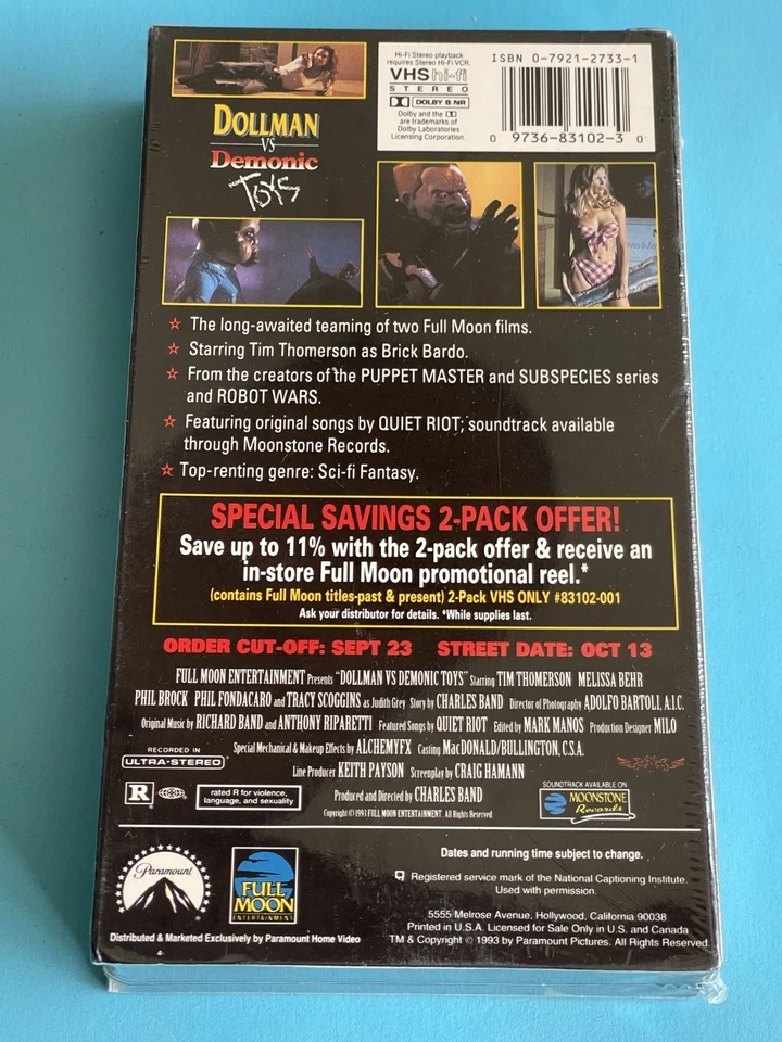 DOLLMAN VS DEMONIC PROMO SCREENER VHS SEALED IN TIME FOR HALLOWEEN! - Image 2 of 4