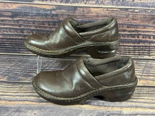 BOC Womens Peggy Brown Bronze Copper Clog Slip on Comfort Leather Shoe Size 8