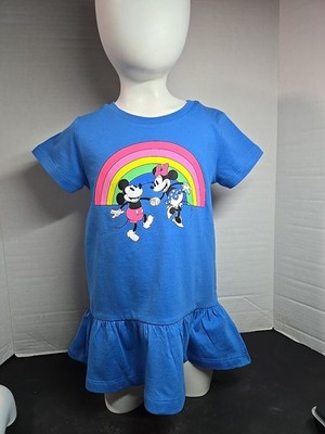 NWOT Amazon Essentials Disney Mikey & Minnie 4T Blue Summer Dress 