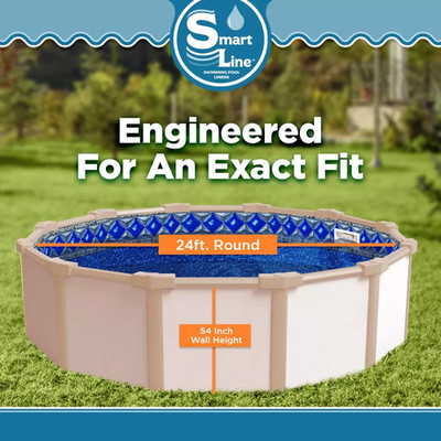 SmartLine 24' x 54'' Round Crystal Tile 25 Gauge Unibead Swimming Pool Liner