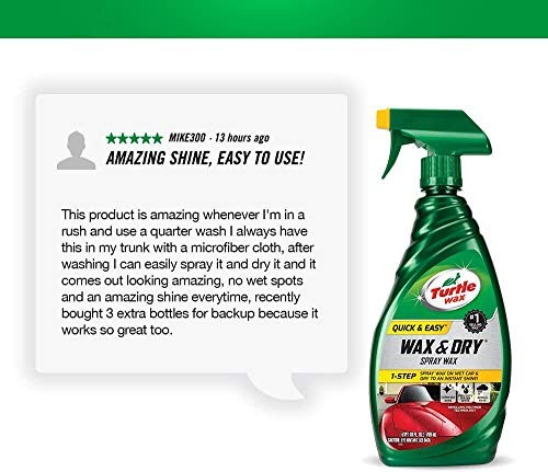  Quick and Easy Wax and Dry Spray Wax - 1 Step - Carnauba Shine - Prevents 