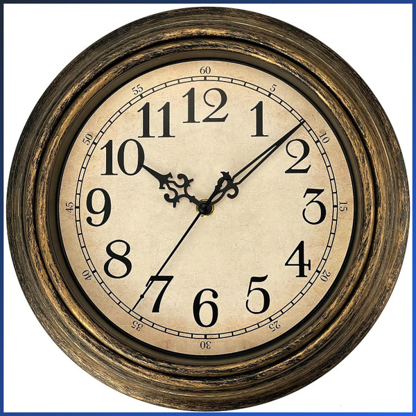 Wanduhr 25Cm Retro Design Batteriebetrieben FüR Wohnzimmer KüChe Deko-image