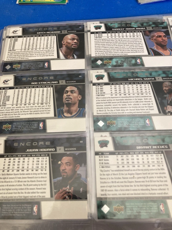 1998-99 UPPER DECK ENCORE BASKETBALL PARTIAL SET 1-90 CARDS KOBE CARD! W / PAGES - Image 3 of 3