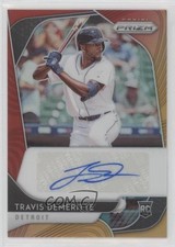 2020 Panini Prizm Rookie Hot Box Red Orange 8/25 Travis Demeritte Auto 0b2