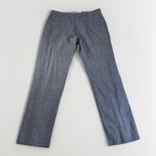 Perry Ellis Men  s 32x32 Slim Fit Gray Dress Pants Linen/Cotton Lightweight Nice 