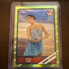 2026 Topps Olympics Chrome ALYSA LIU Green /99 Refractor - 1986 Variation Insert