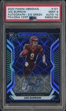 2020 PANINI OBSIDIAN #101 JOE BURROW ROOKIE RC #/15 PSA 9 AUTO 10