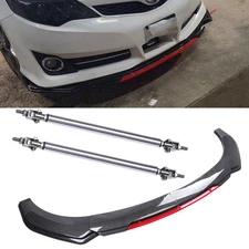 For toyota camry Front Bumper Lip Spoiler Splitter Strut Rods Carbon Fiber