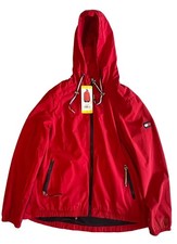 Tommy Hilfiger Full Zip Hooded Windbreaker Jacket Women Size Small Red