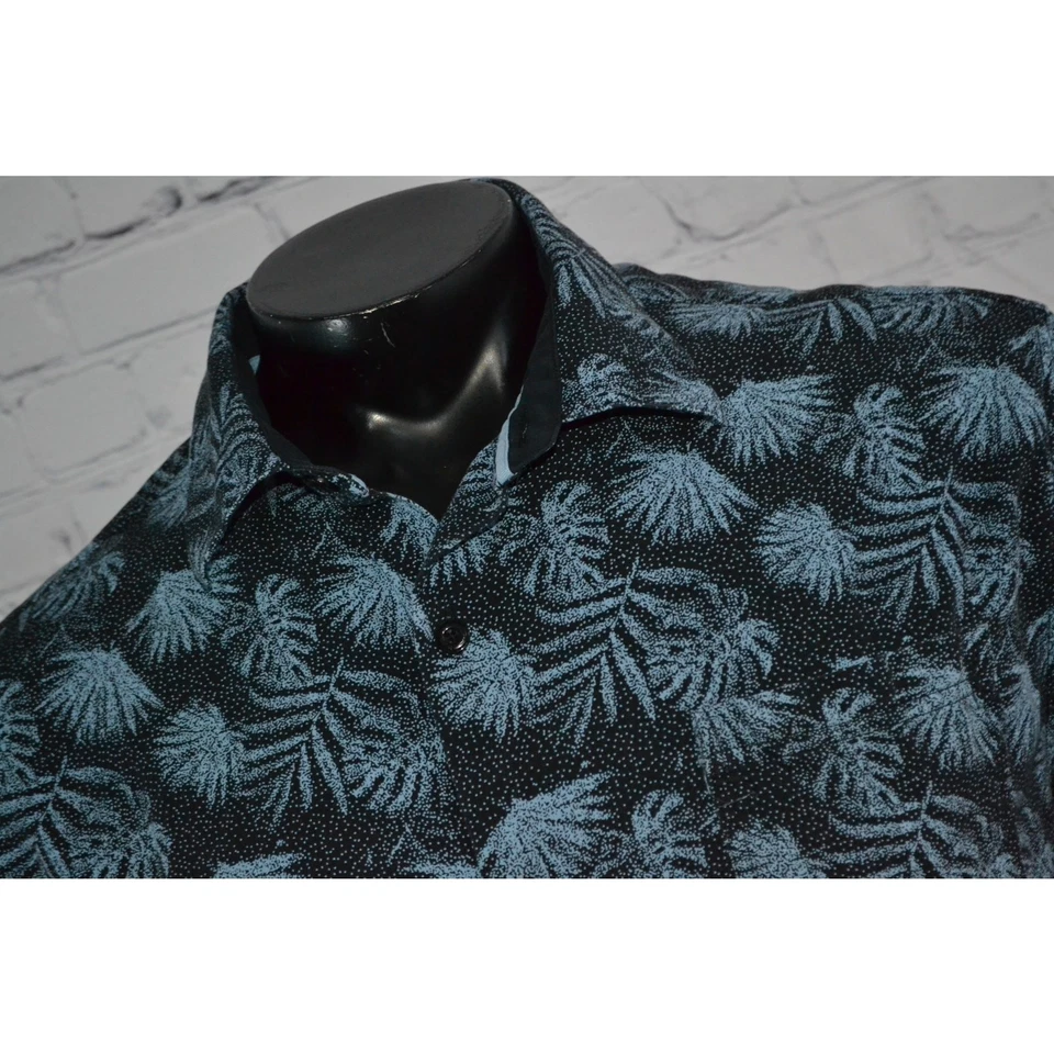 Nat Nast Hawaiian SILK Shirt Mens Size XL Button Down Blue Floral Tropical - Image 2 of 4